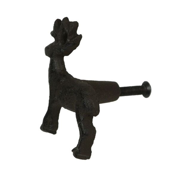 Set of 6 Cast Iron Deer Drawer Pulls Decorative Cabinet Knob Rustic Home Decor - Picture 3 of 10
